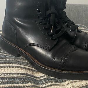 Coach Bleecker Mens Size 8.5 D Leather Cap Toe Lace Up Boots Size Black G1547
